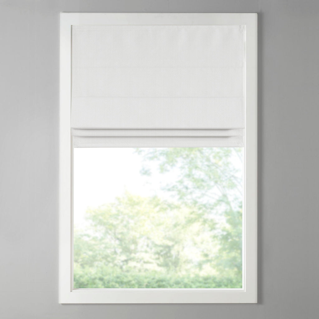 Galen - 31" Basketweave Room Darkening Cordless Roman Shade - White