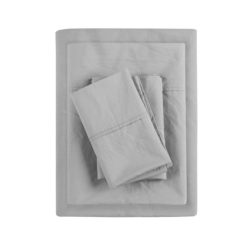 California King Peached Percale Sheet Set - Gray