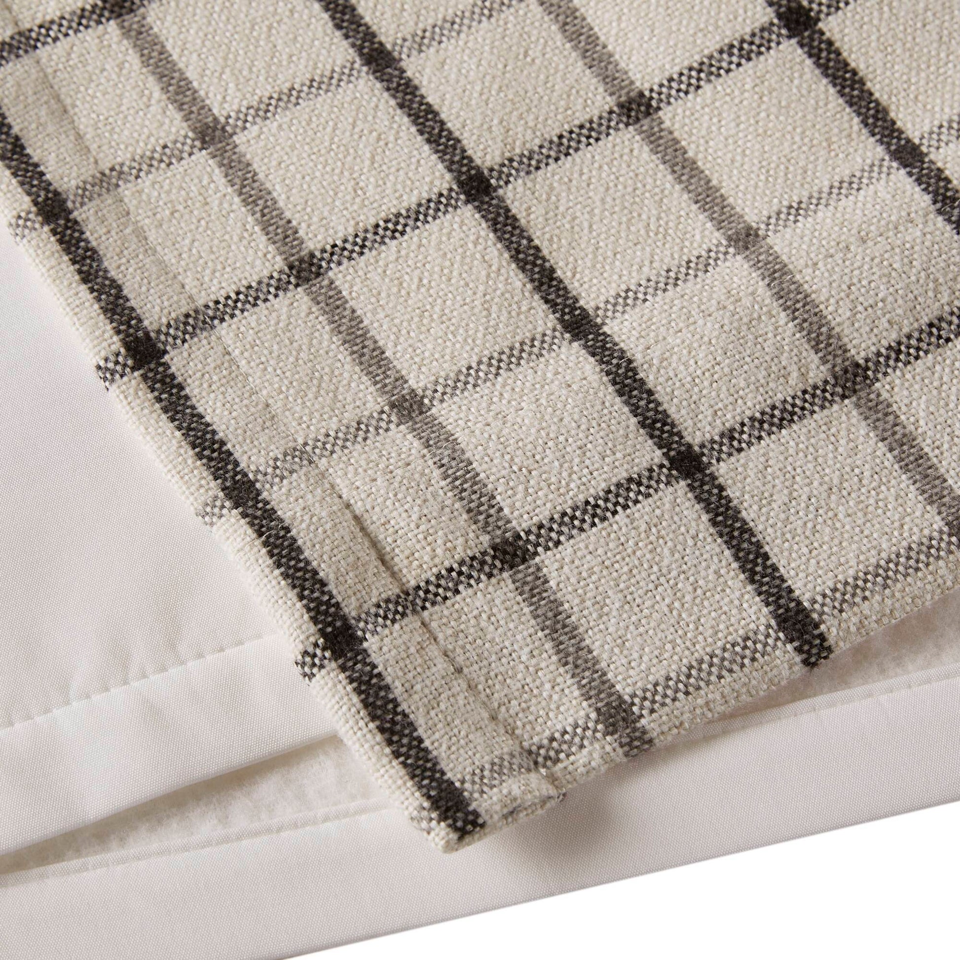 Anaheim - 50x95" Plaid Rod Pocket And Back Tab Curtain Panel With Fleece Lining - Black