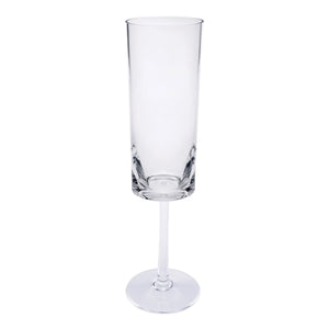 Oval Halo Unbreakable Plastic Champagne Flutes (Set of 4), Acrylic Wedding Mimosas Glasses, 4Oz - Clear