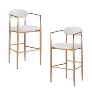Upholstered Barstools With Back For Kitchen (Set of 2)