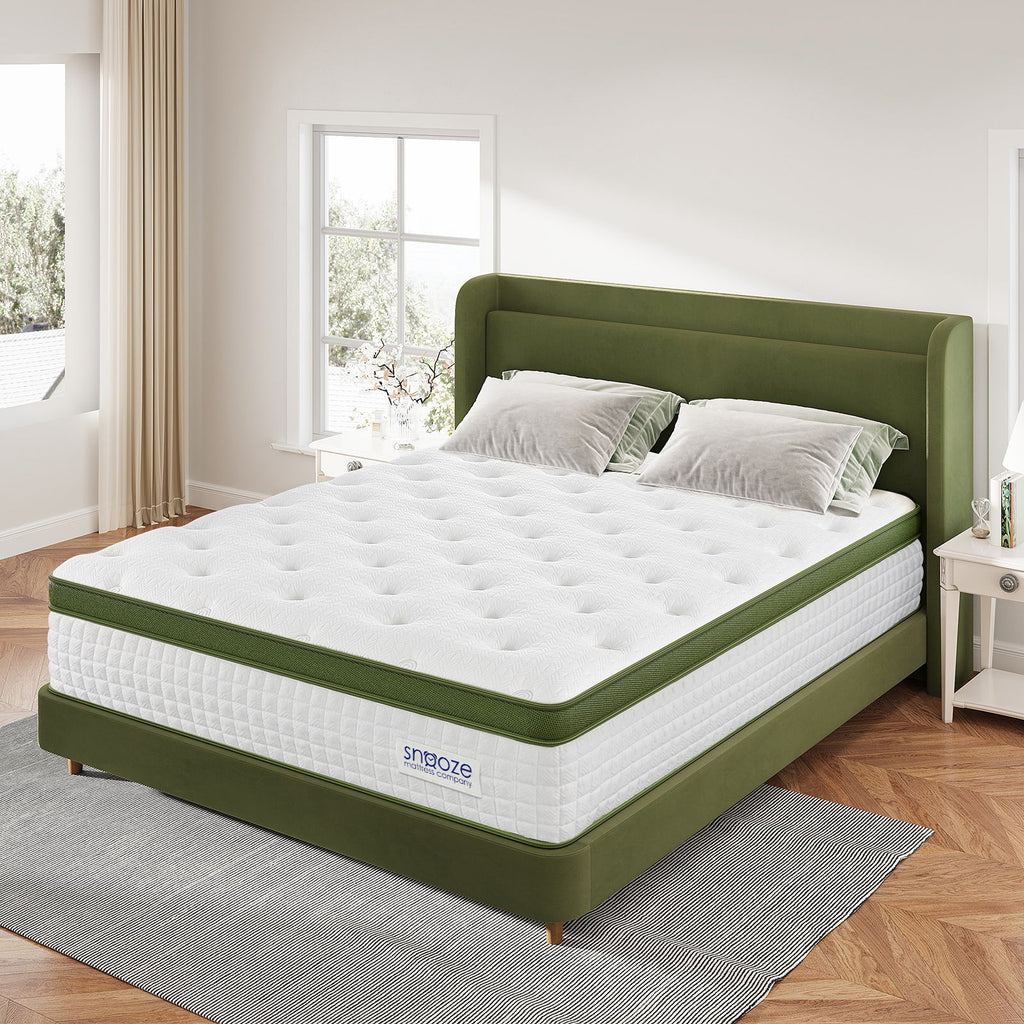 Snooze Mattress Company Glacier - 12" Euro Top Medium Hybrid Mattress With Independently Encased Coils & Gel Memory Foam