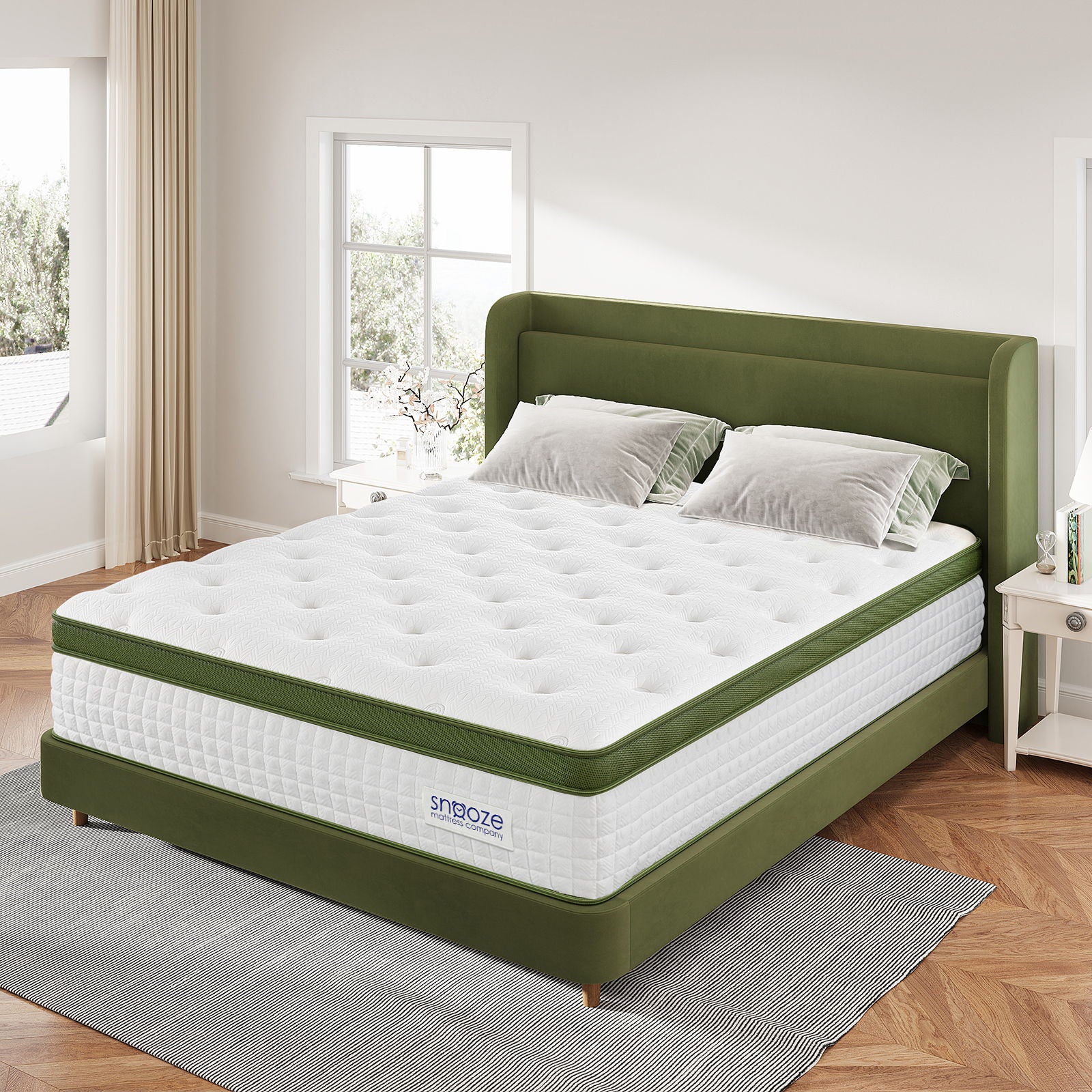 Snooze Mattress Company Glacier - 12" Euro Top Medium Hybrid Mattress With Independently Encased Coils & Gel Memory Foam