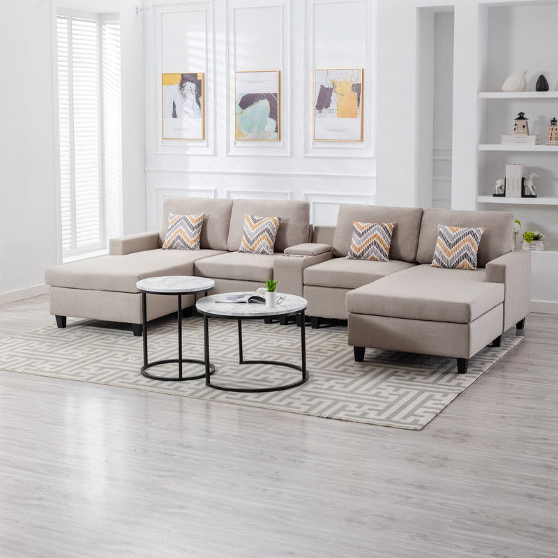 Nolan - Fabric 5 Piece Sectional Sofa With Interchangeable Legs