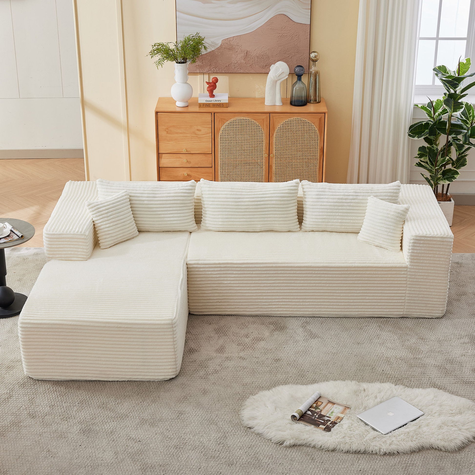 Modular Sofa With Golden Square Legs