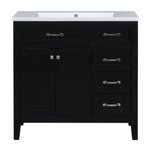 Modern Bathroom Vanity With Sink, Freestanding With Drawers And Doors