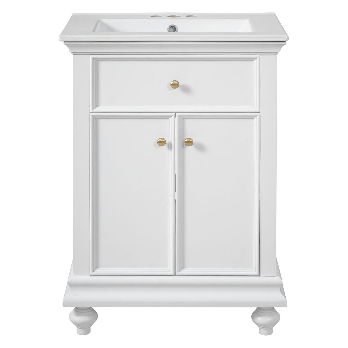 Modern Bathroom Vanity With Tip-Out Drawer And Soft-Close Hinges