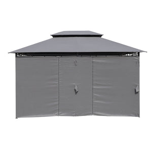13 0 Ft Outdoor Patio Gazebo Canopy Tent With Ventilated Double Roof And Side Wall (Detachable Curtain Included On All Sides) Suitable For Lawn Garden Backyard And Deck - Gray