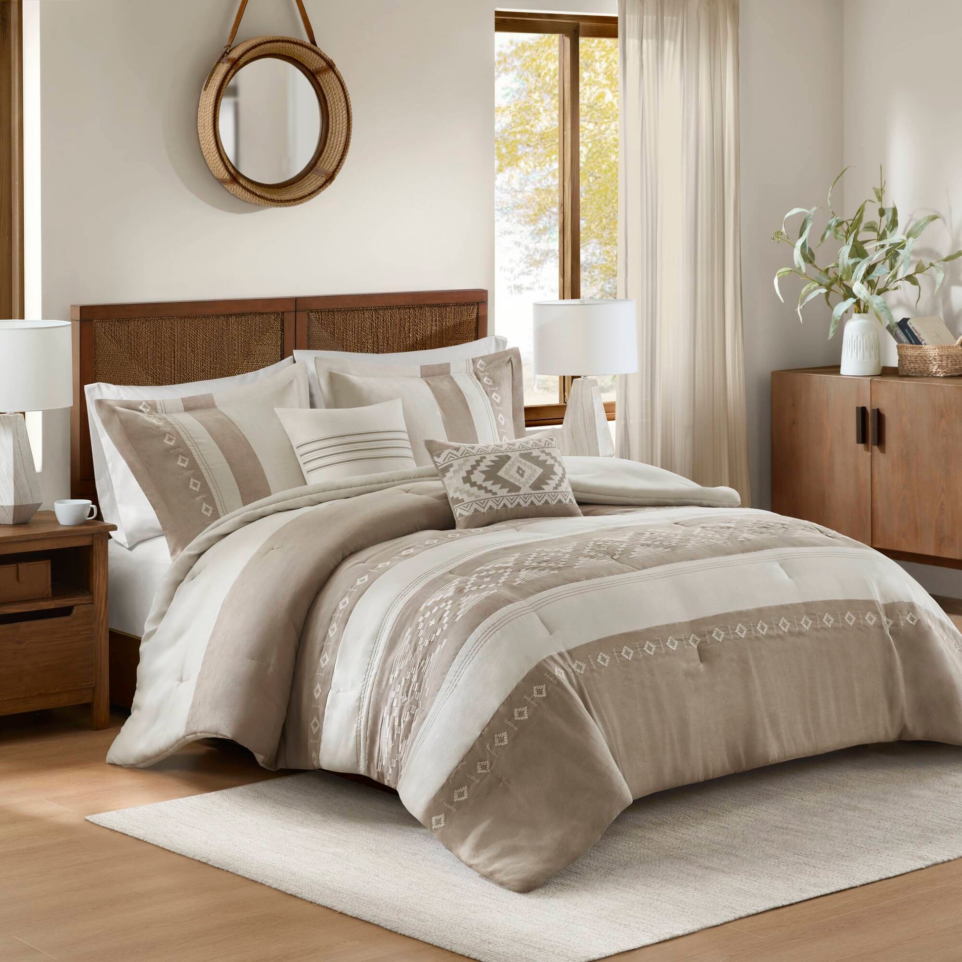 Sutherland - Full/Queen Comforter 5 Piece Set - Taupe