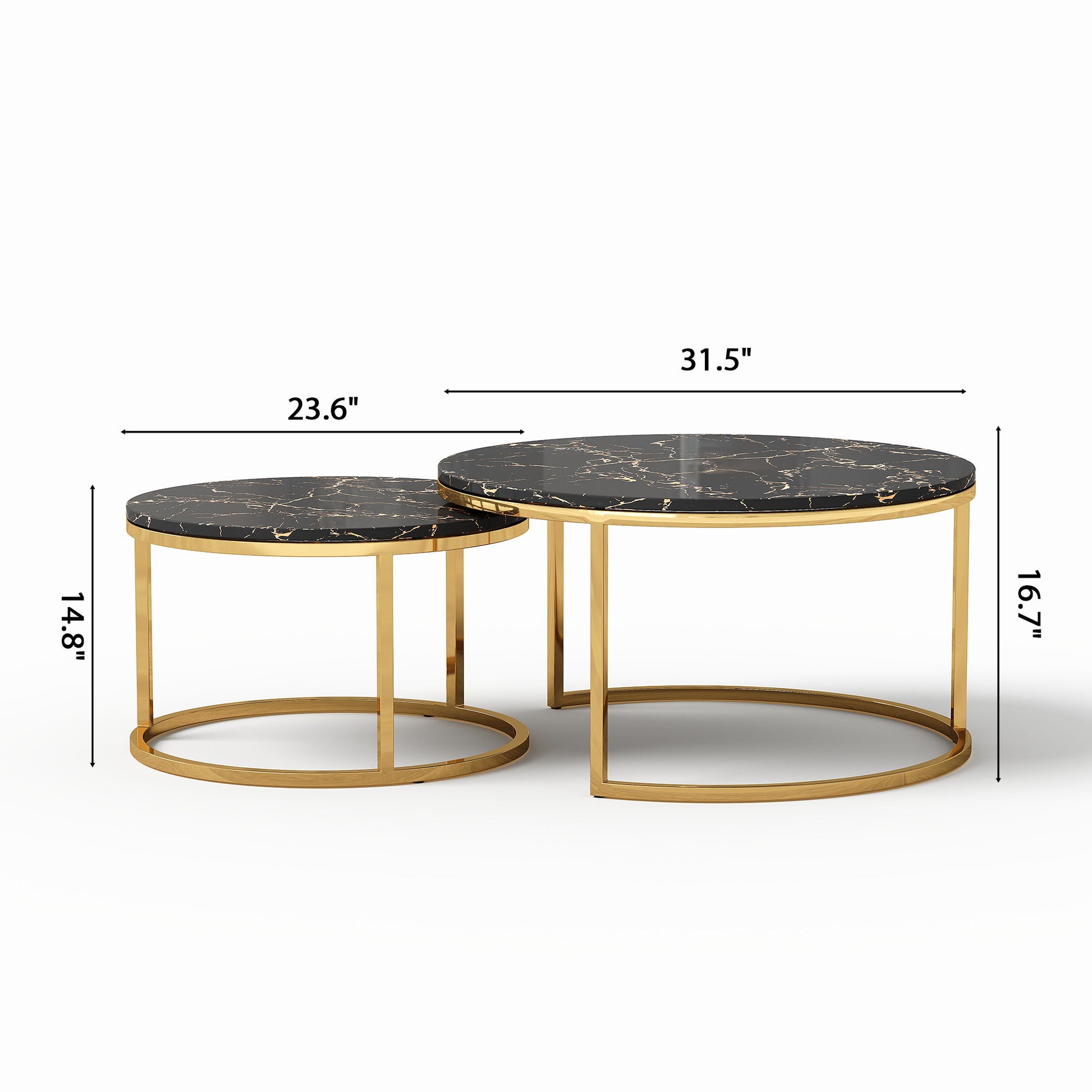 2 Piece Nesting Coffee Table Set For Living Room