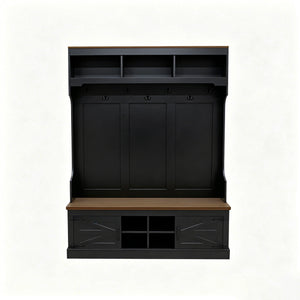 Farmhouse Hall Tree With Bench And Shoe Storage
