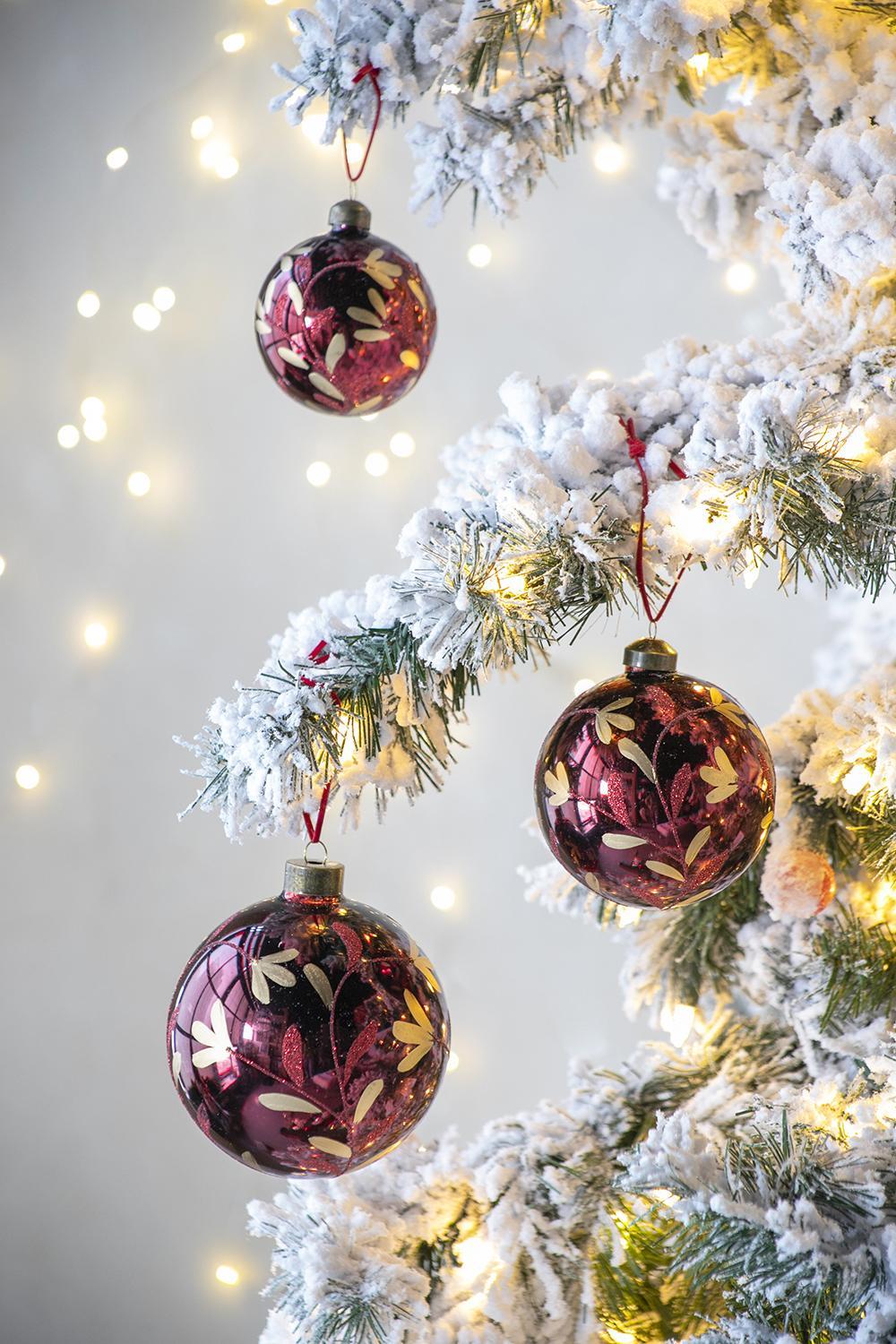 Christmas Ball Glass Decorative Hanging Ball Christmas Tree Ornaments, For Holiday Party Decorations