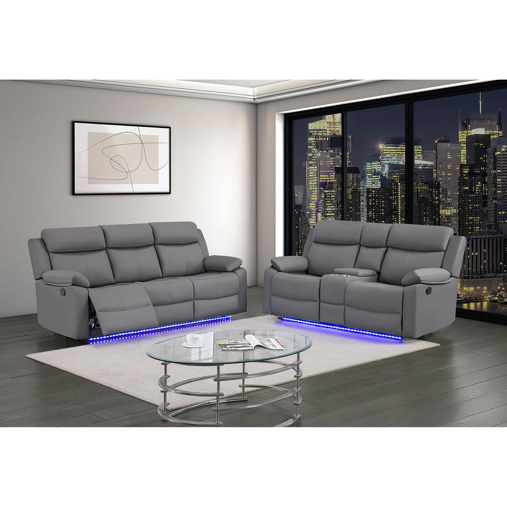 Blanche - Console Reclining Loveseat With LED Lights And Speakers