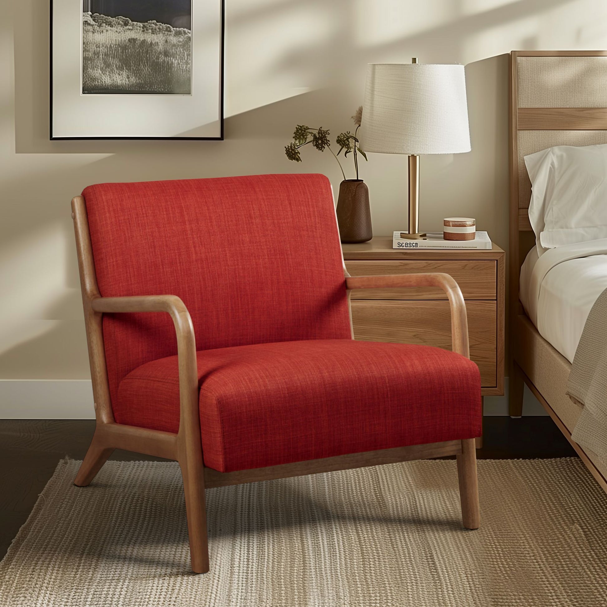 Novak - Mid-Century Modern Accent Armchair (Set of 2) - Spice