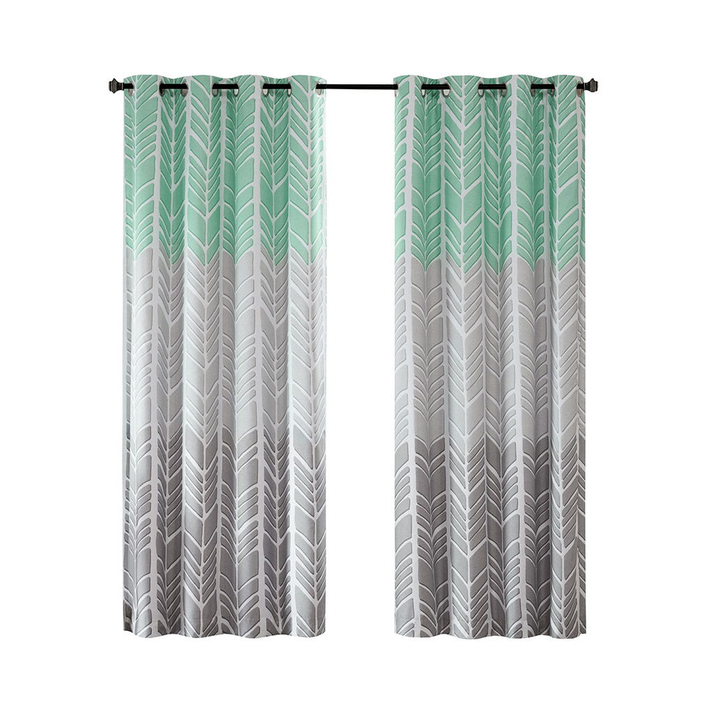 Adel - Printed Total Blackout Window Panel - Aqua