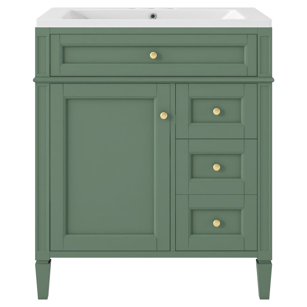 Bathroom Vanity With Top Sink, Storage Cabinet, 2 Drawers, Tip Out Drawer