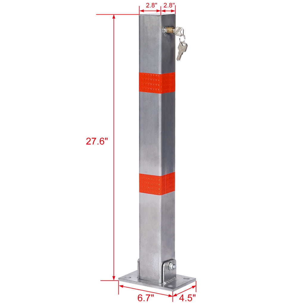 Square Parking Bollard Pole Barrier With Lock For Car Parking Protection And Home Garage Street Decor