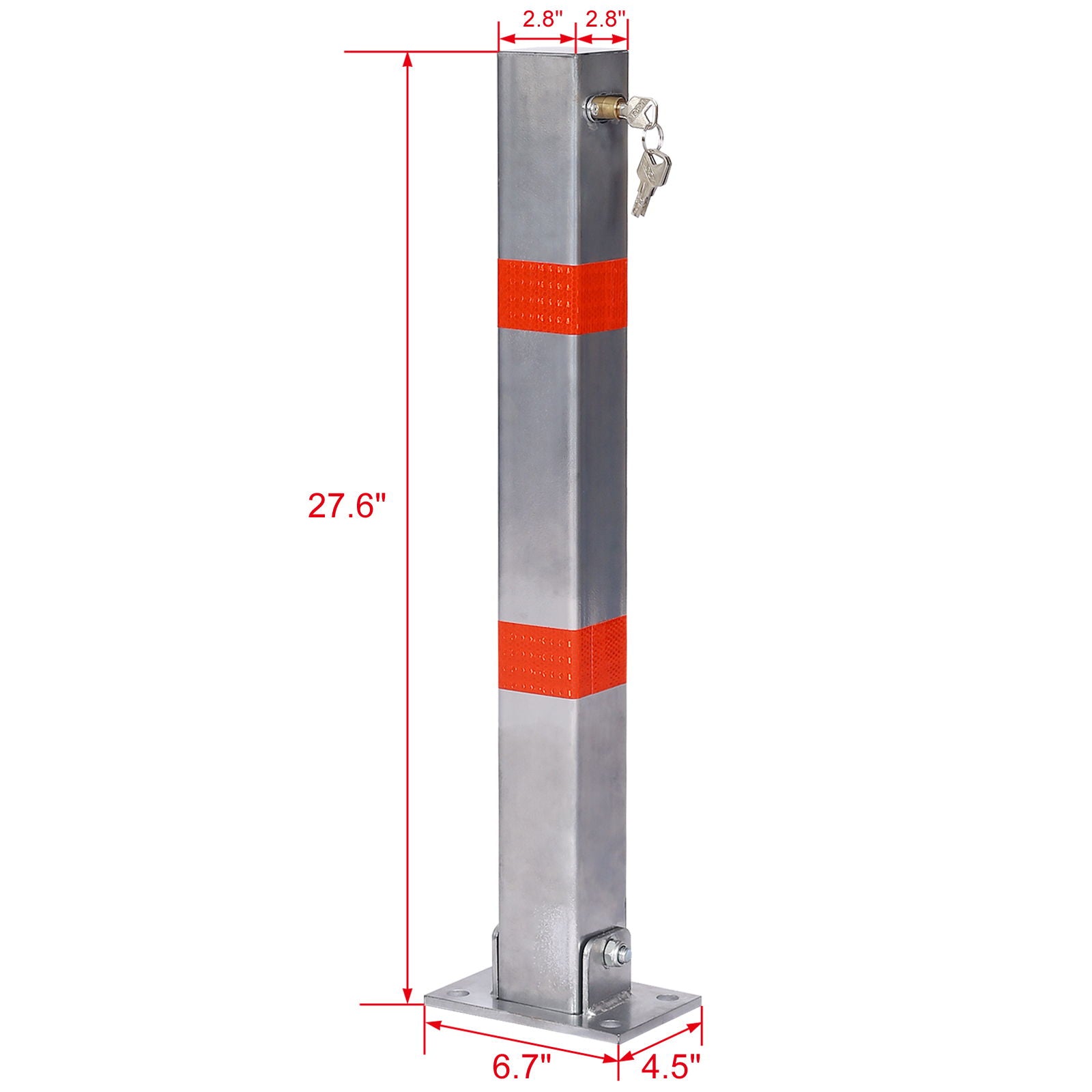 Square Parking Bollard Pole Barrier With Lock For Car Parking Protection And Home Garage Street Decor