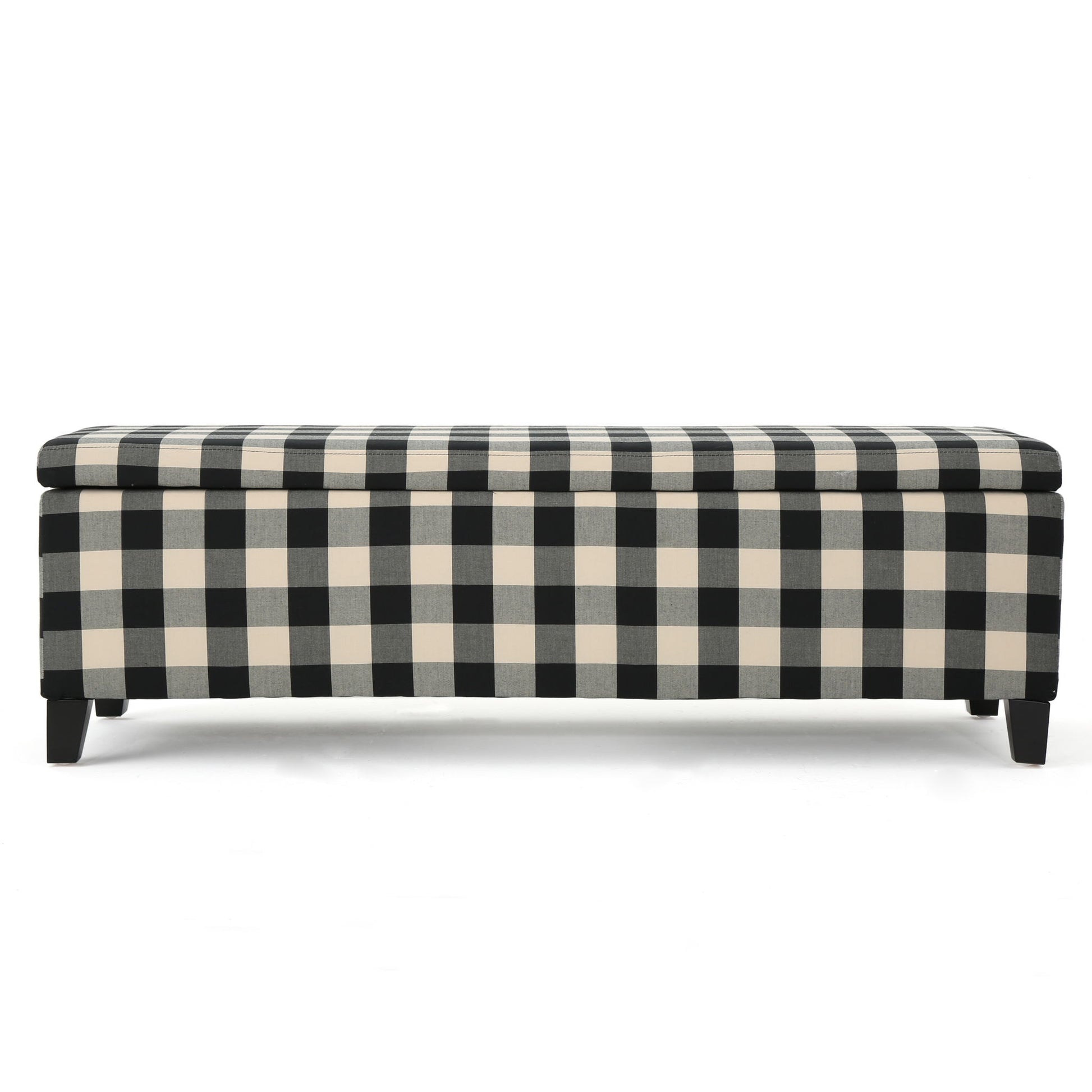 Contemporary Storage Ottoman With Seating And Storage - Black