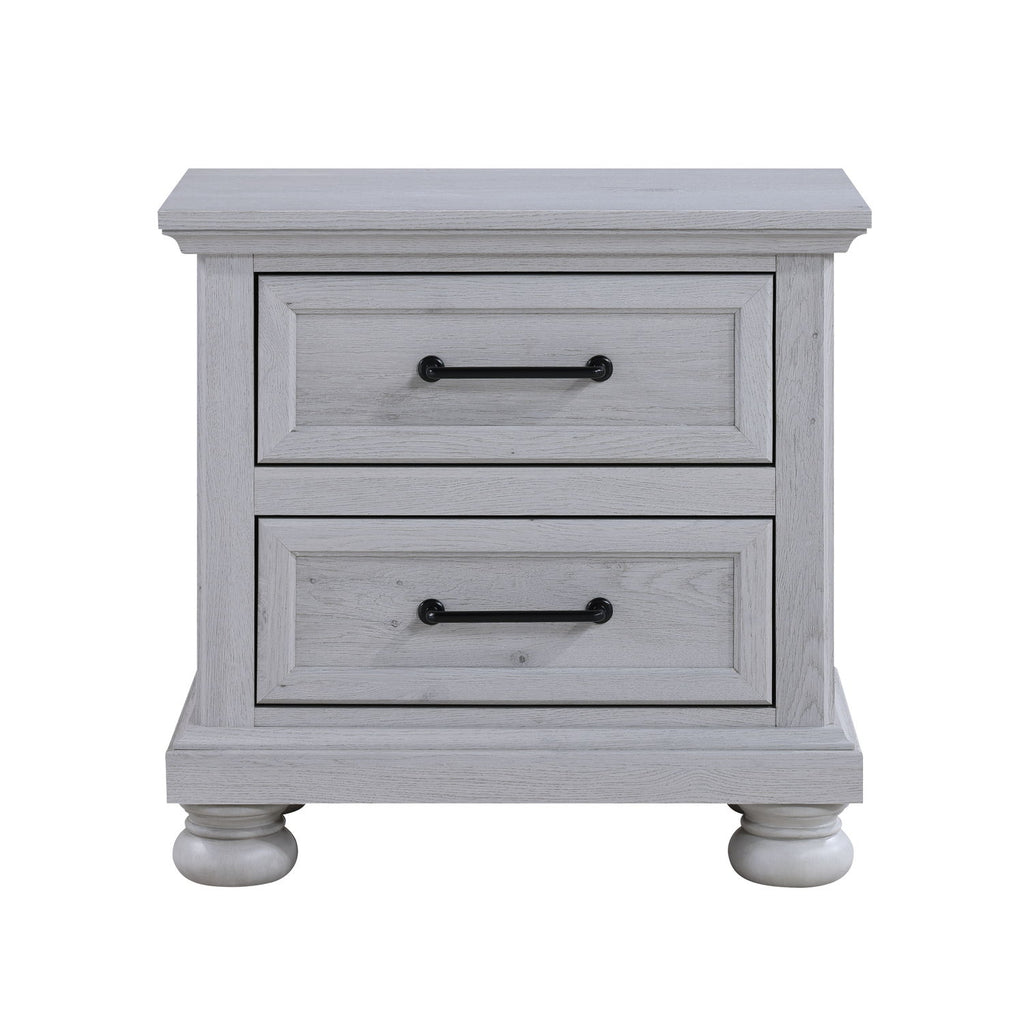 2 Drawer Nightstand With USB Charging Station - Cool Gray