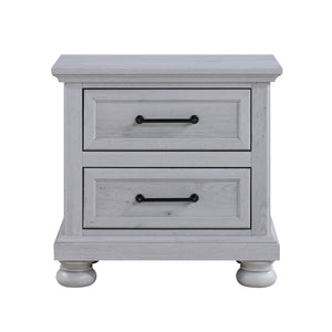 2 Drawer Nightstand With USB Charging Station - Cool Gray