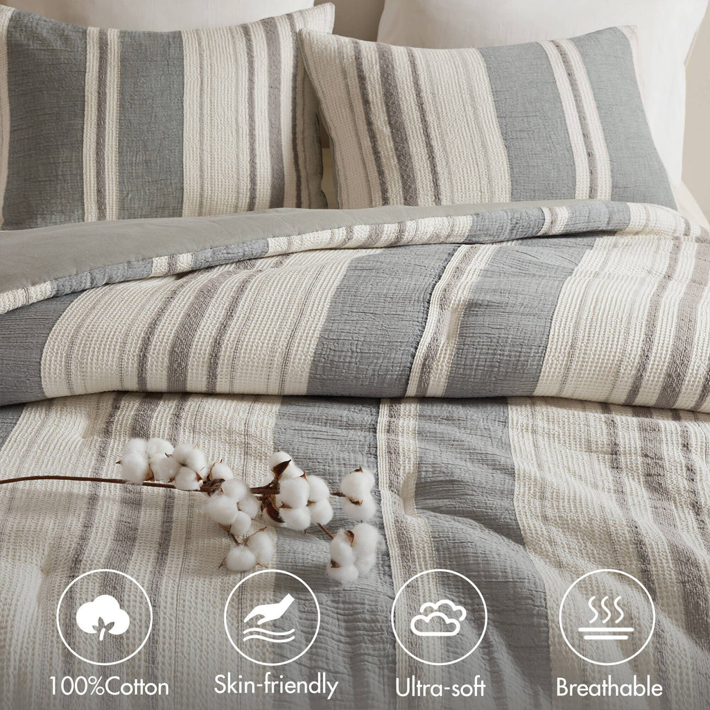 Mesa - 3 Piece King/California King Comforter Set - Gray