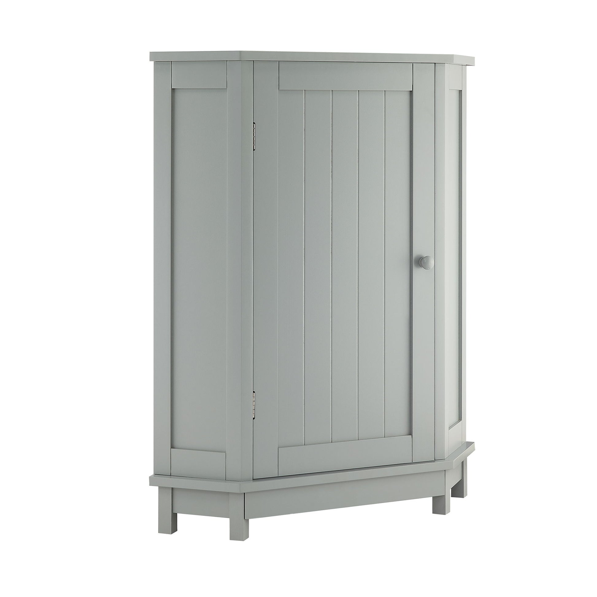 Triangle Corner Bathroom Cabinet With Adjustable Shelf, Storage Unit - Gray
