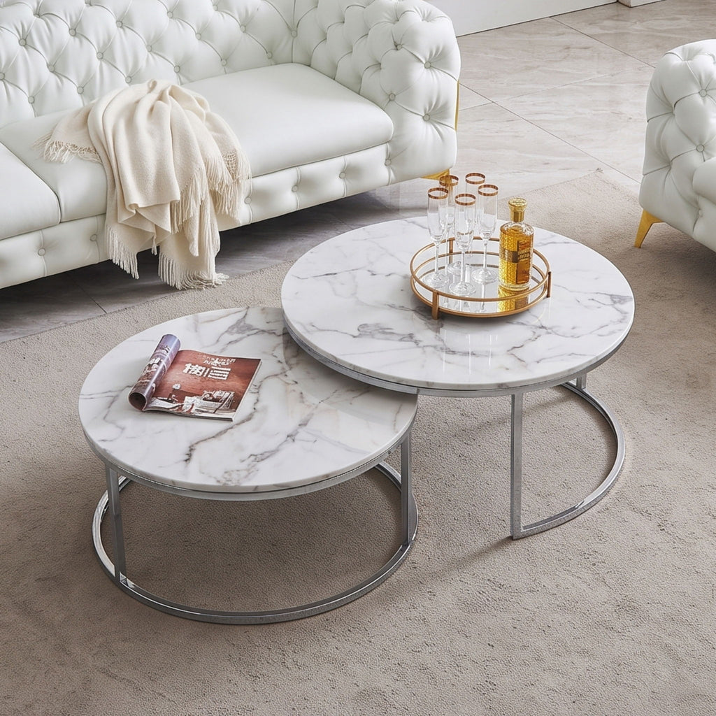 2 Piece Nesting Coffee Table Set For Living Room