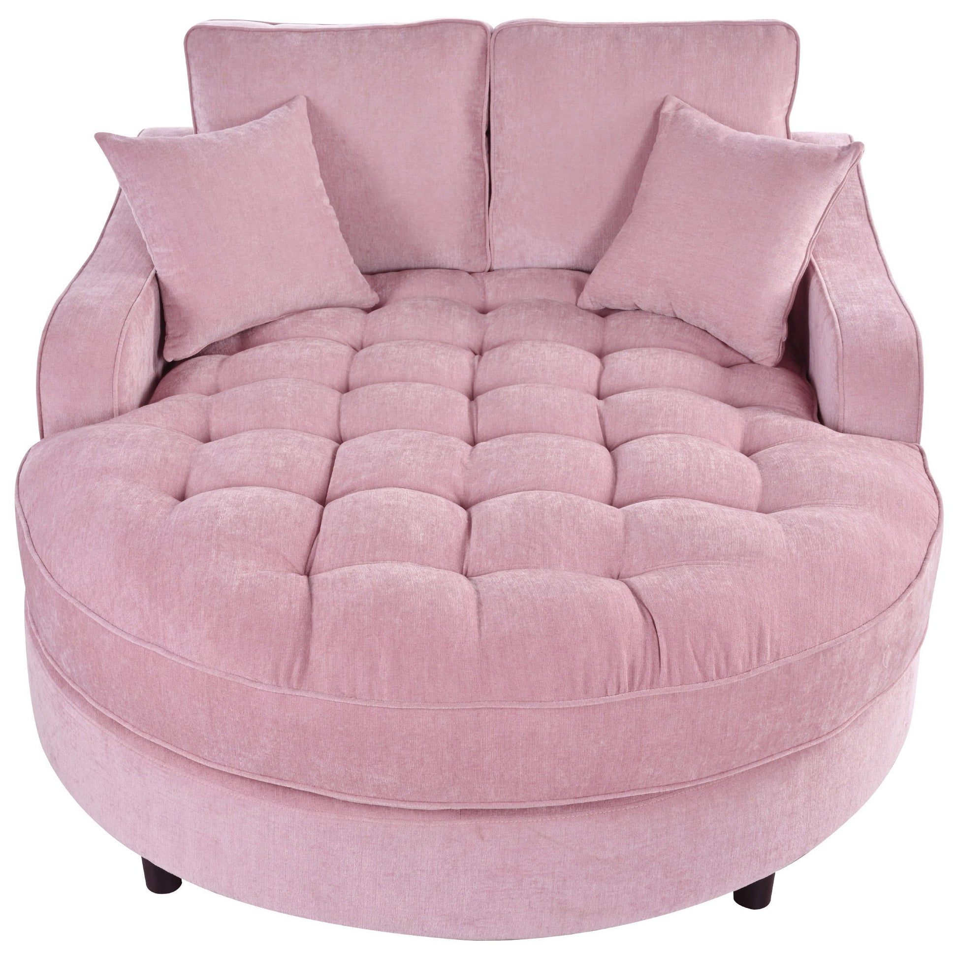Modern Chaise Lounge Upholstered Sofa Couch With Tufted Seat And Detachable Pillows For Living Room