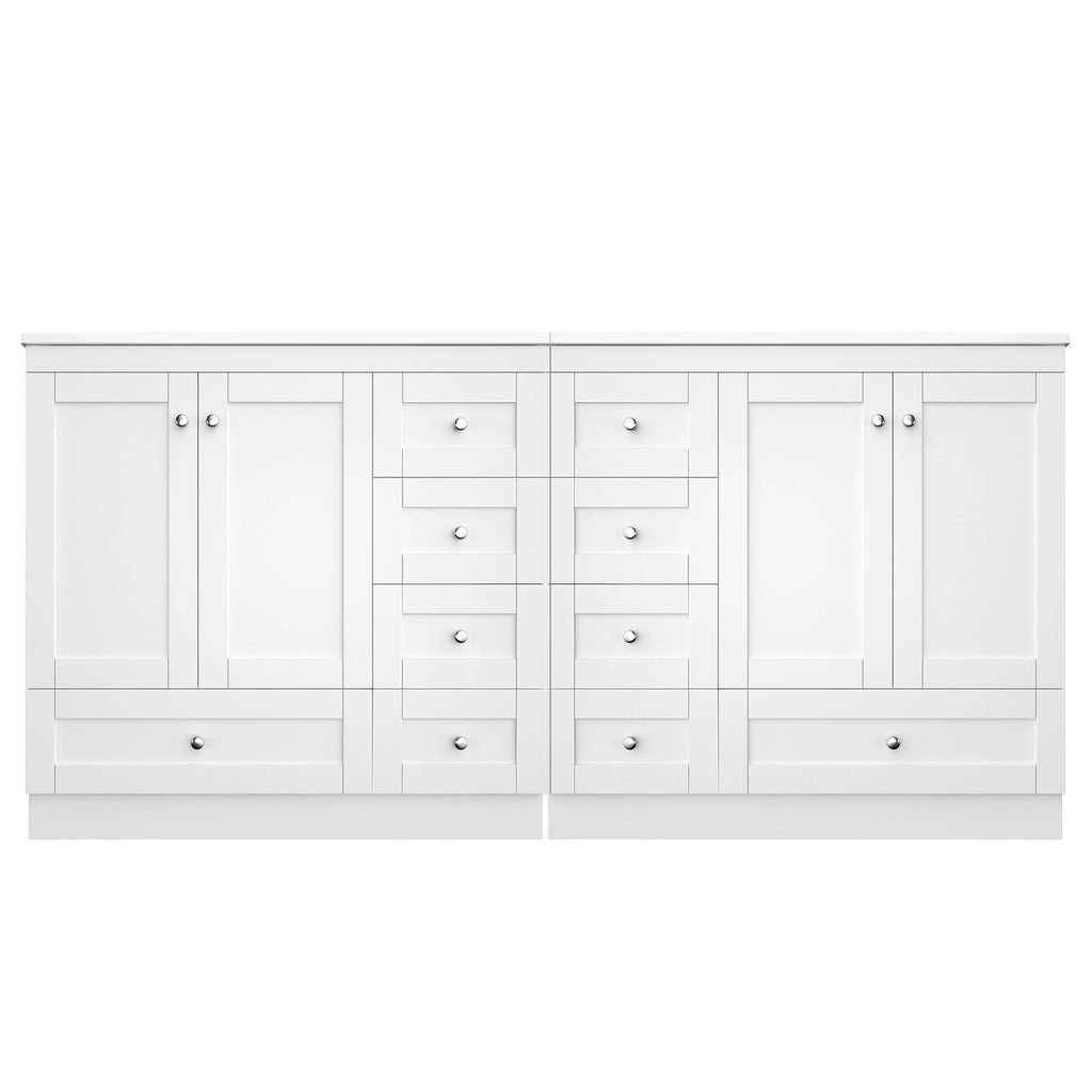 Shaker Free Standing Bathroom Vanity Cabinet & Sink, Soft Close Drawers, Soft Close Doors