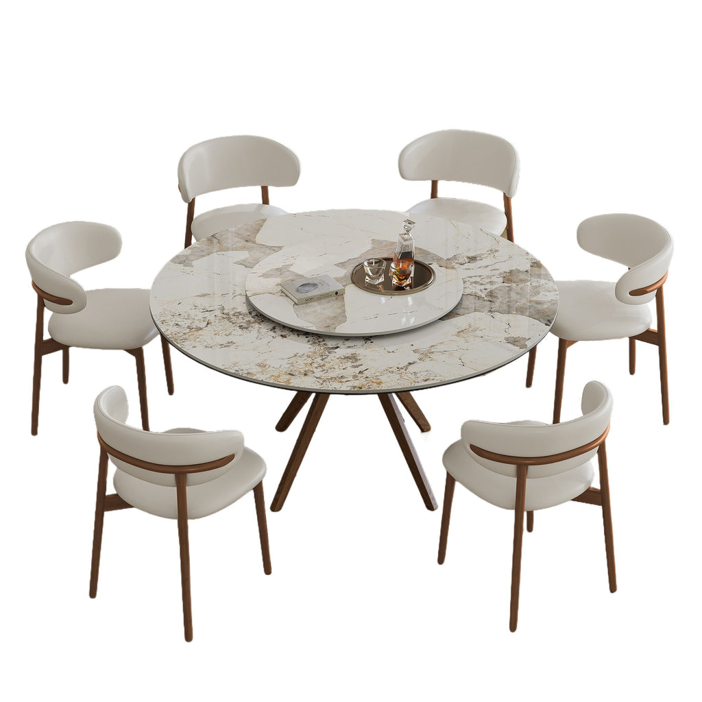 Modern Sintered Stone Dining Table Set With Chairs