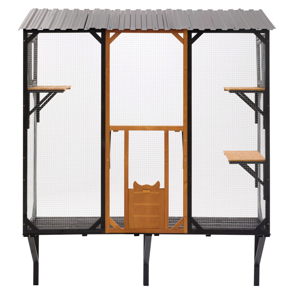 Outdoor Cat Catio With Platforms