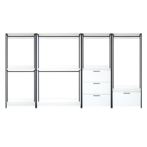 Fiona - Freestanding Walk In Closet System With Metal Frame Durable Storage Solution Melamine - White