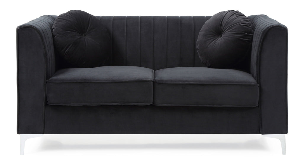 Glam Styled Micro Suede Velvet Loveseat