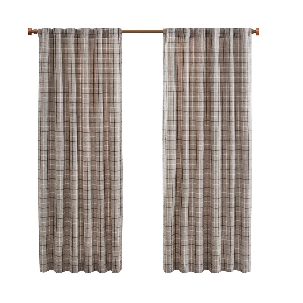 Anaheim - Plaid Rod Pocket And Back Tab Panel Casual - Brown