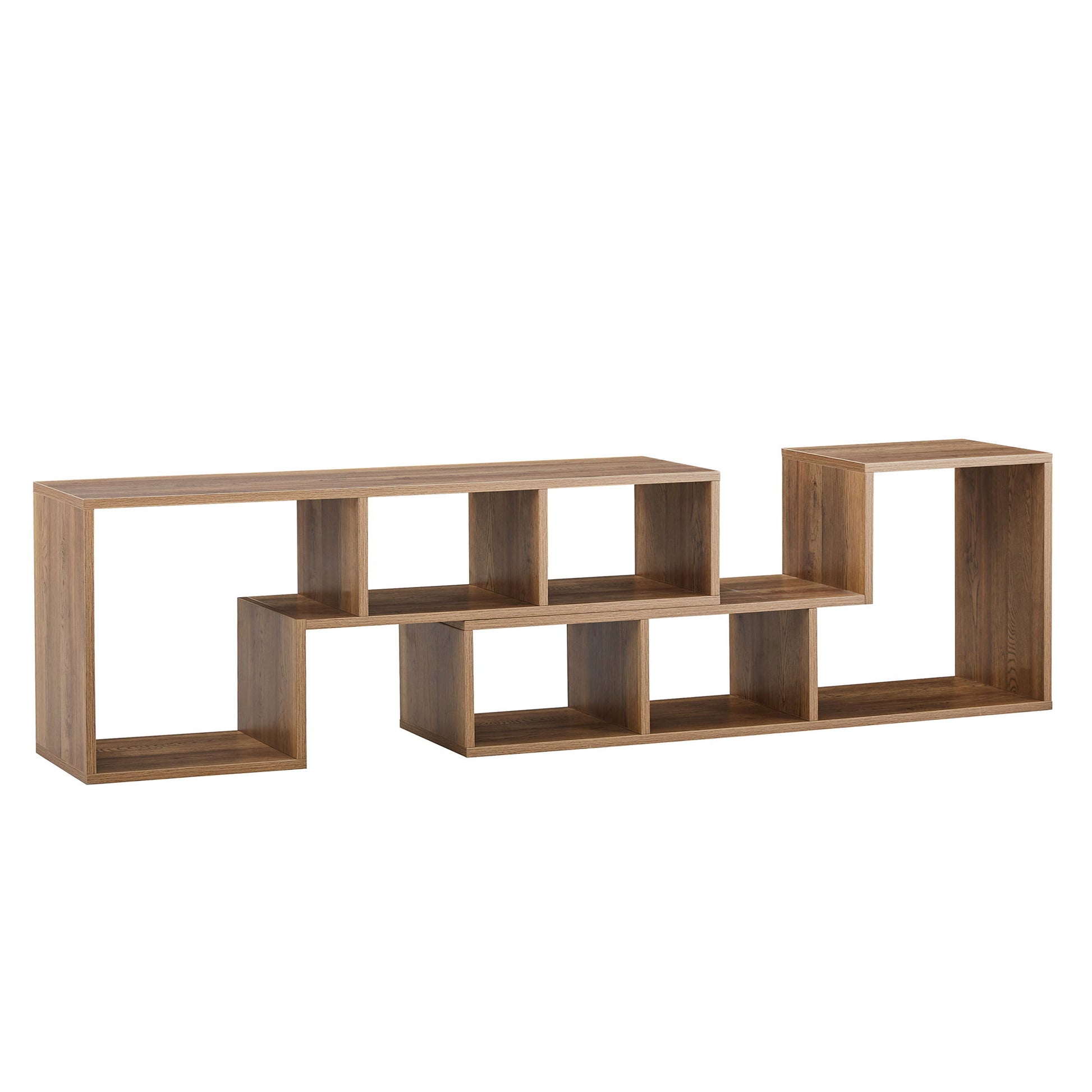 Minimalist Cube TV Stand With Adjustable Open Storage Shelves