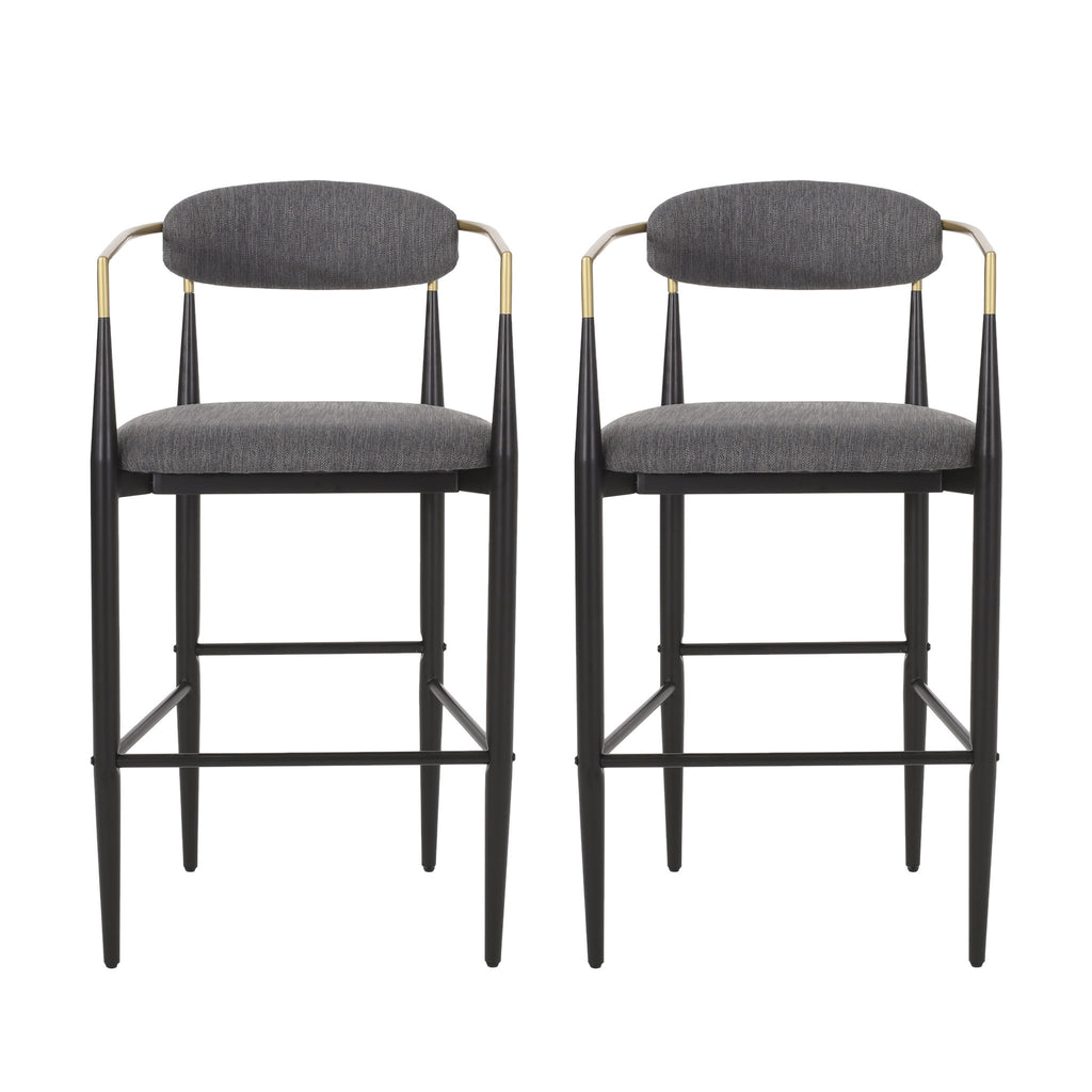 Upholstered Bar Stools With Backs For Kitchen Island (Set of 2)