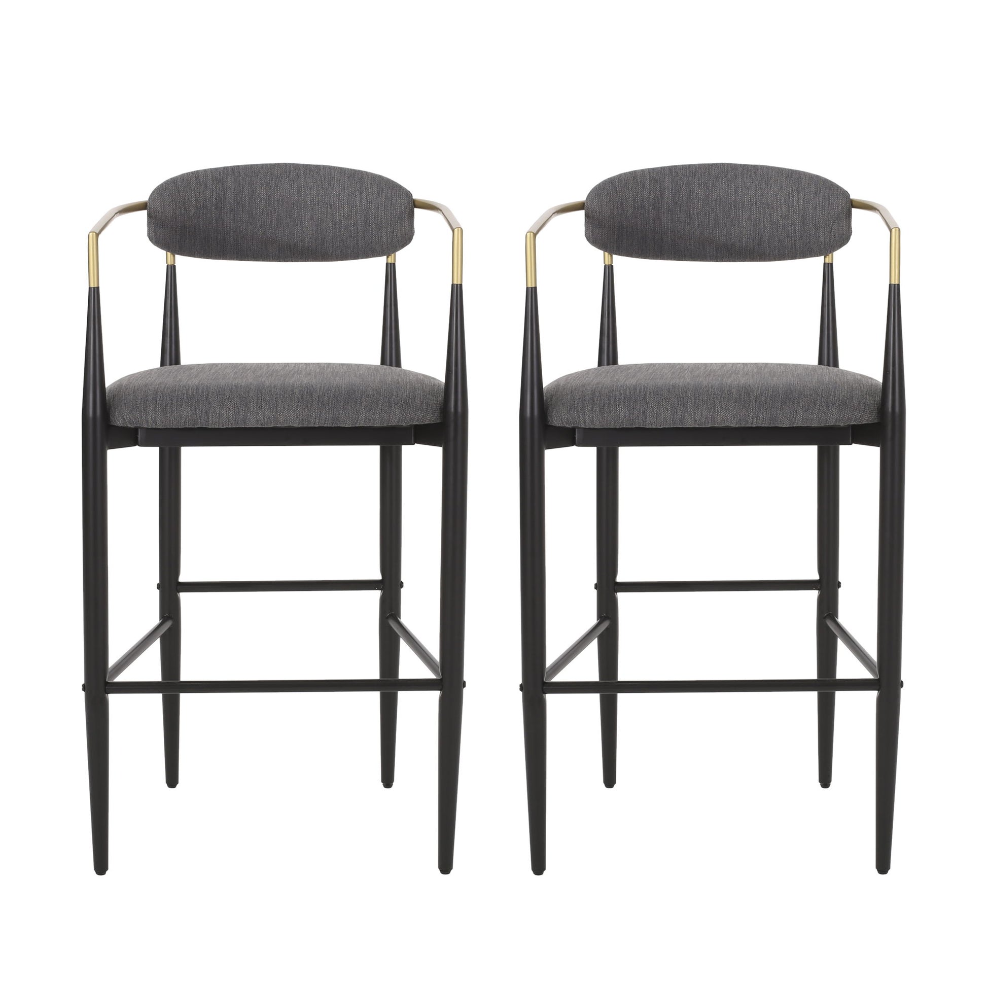 Upholstered Bar Stools With Backs For Kitchen Island (Set of 2)