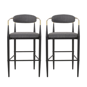 Upholstered Bar Stools With Backs For Kitchen Island (Set of 2)
