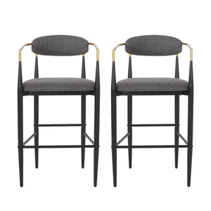 Modern Bar Stools With Armrests (Set of 2)