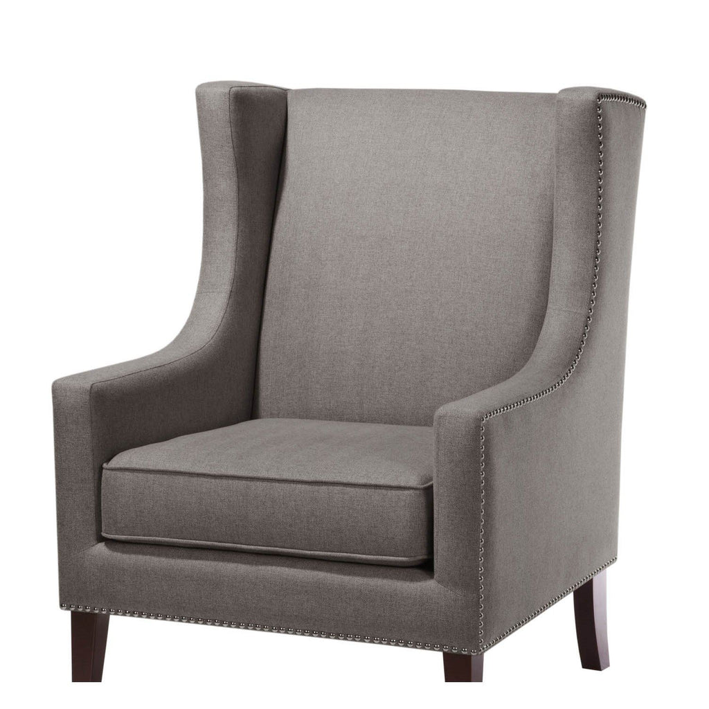 Barton - Wing Chair - Dark Gray
