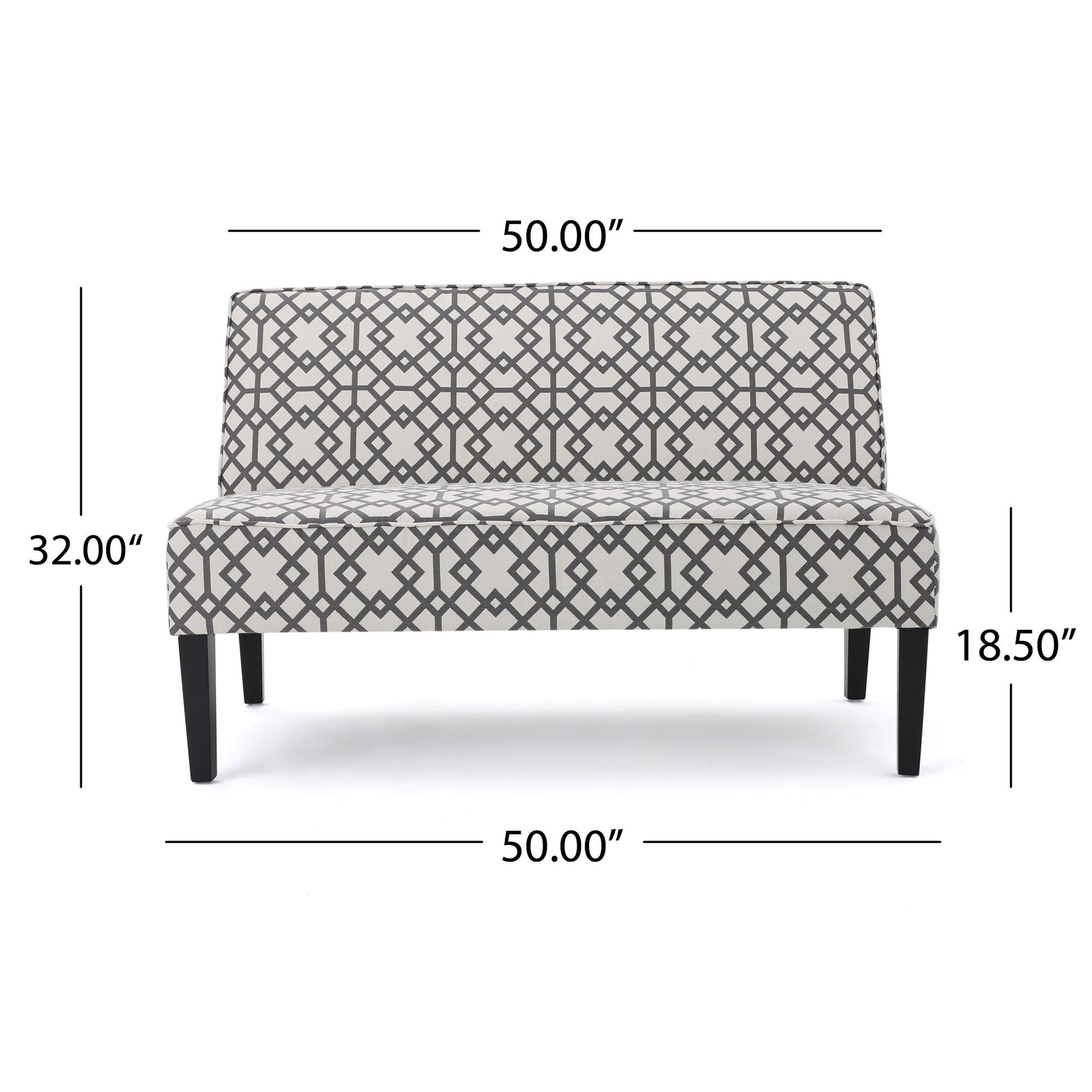Contemporary Loveseat With Upholstered Fabric And Birch Wood Legs - Gray