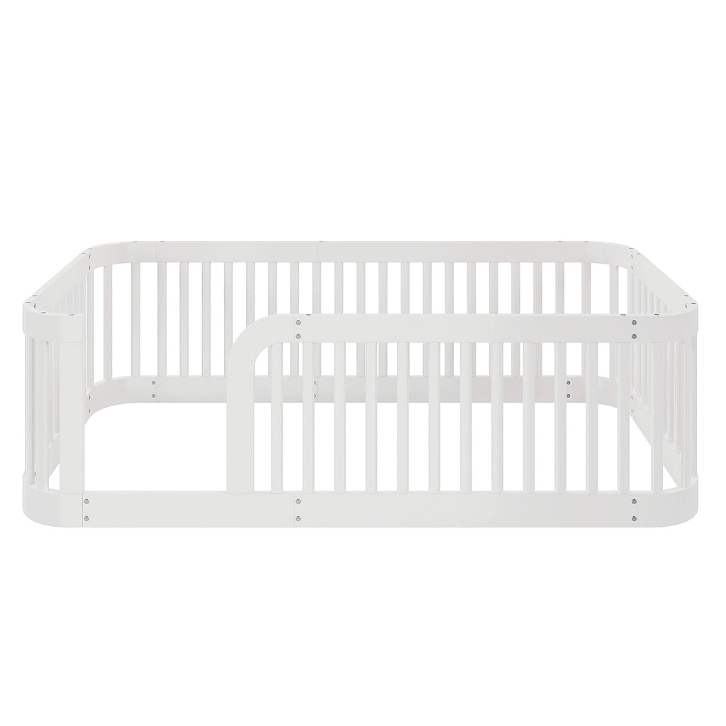 Wood Floor Bed Frame With Fence