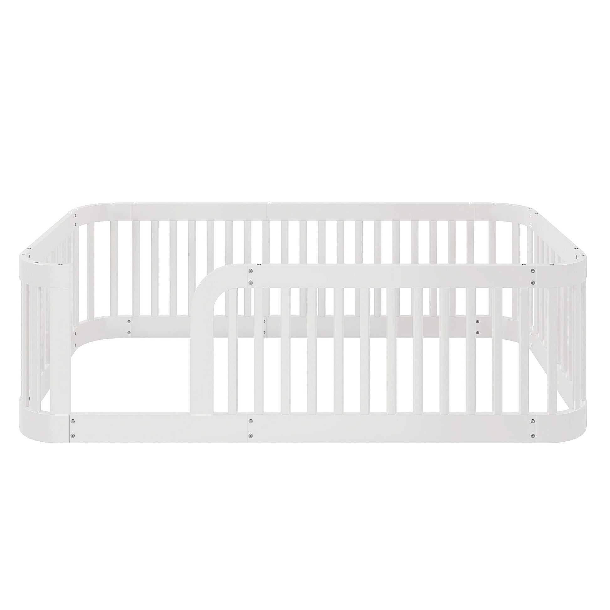 Wood Floor Bed Frame With Fence