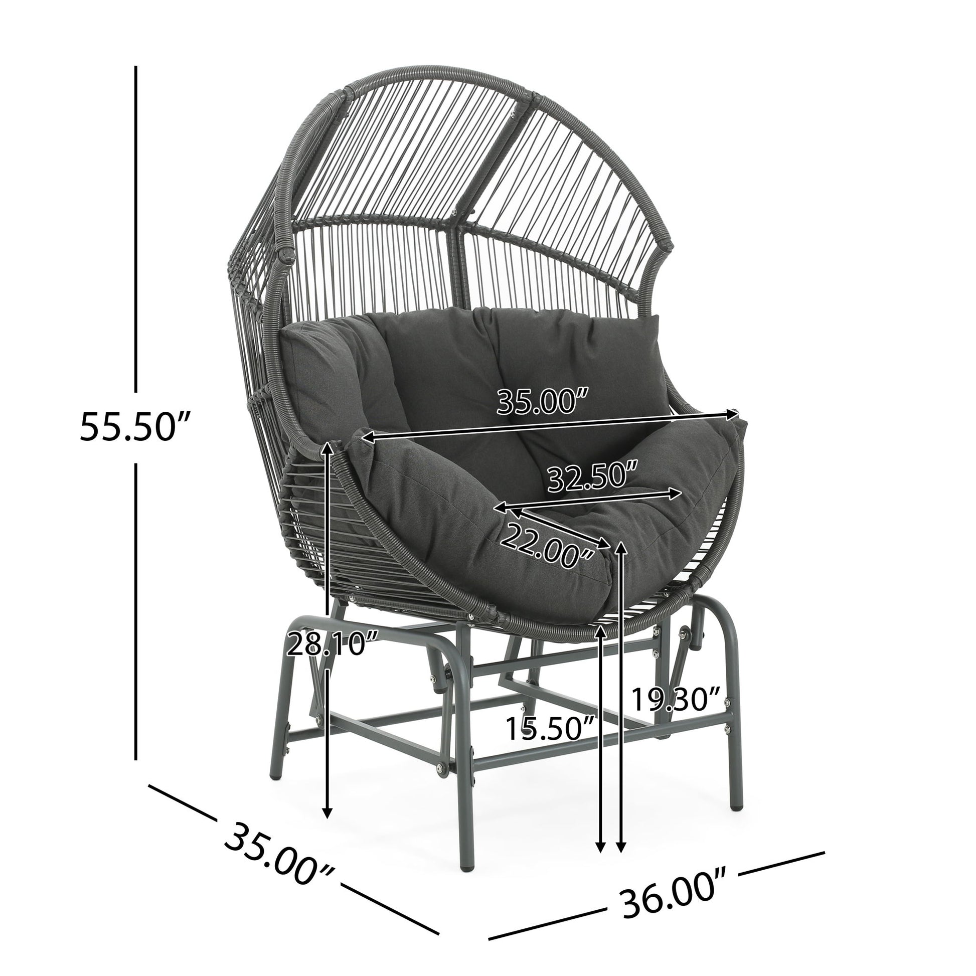 Palos - Outdoor Wicker Glider Chair