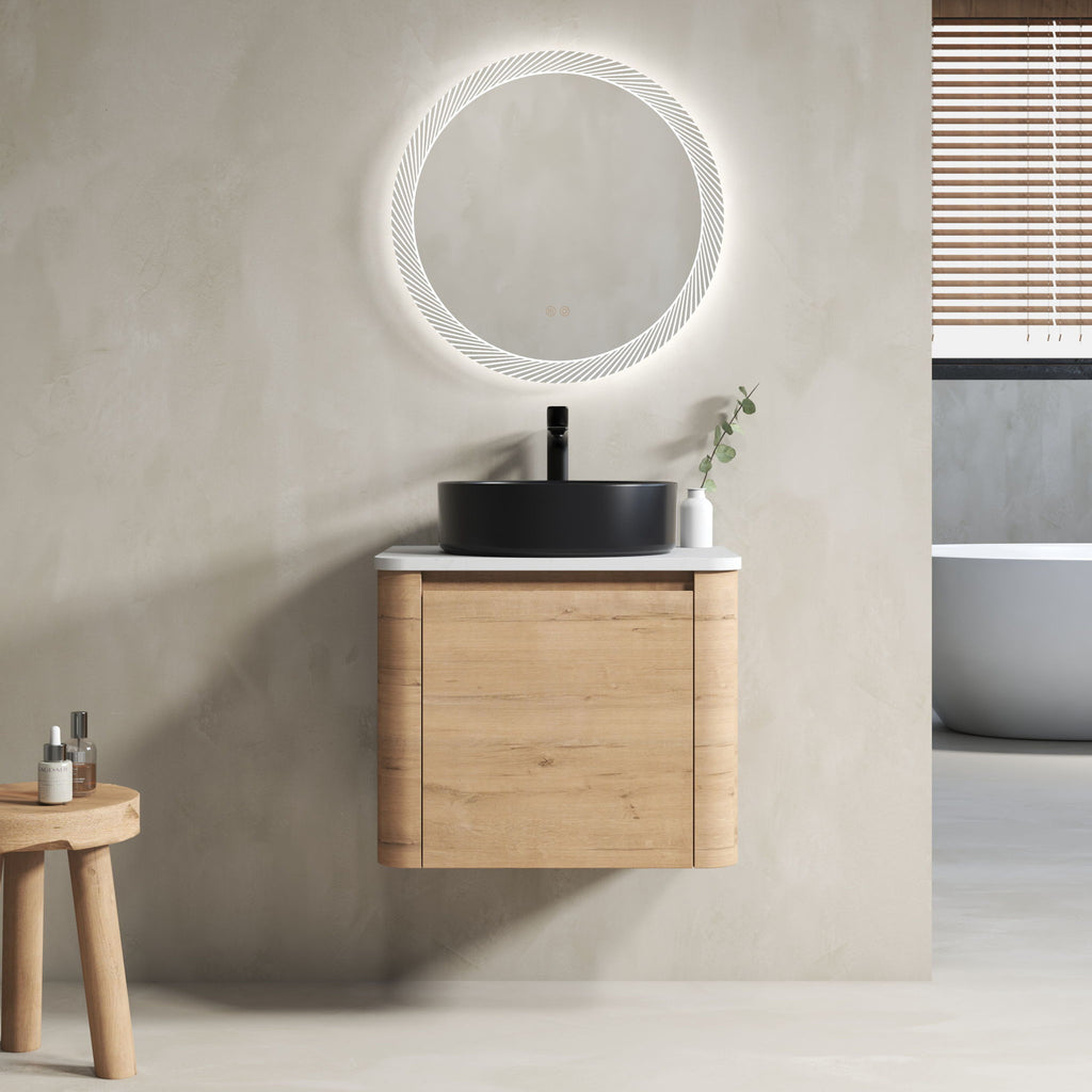 Wall Mounted Bathroom Vanity & Art Sink & 1 Soft Close Door