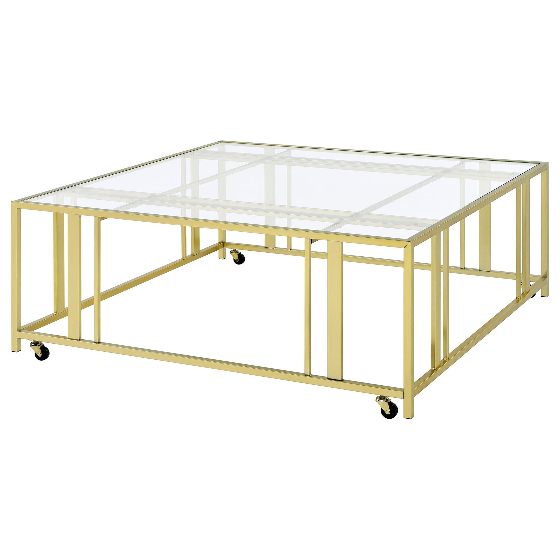 Square Coffee Table - Brushed Brass
