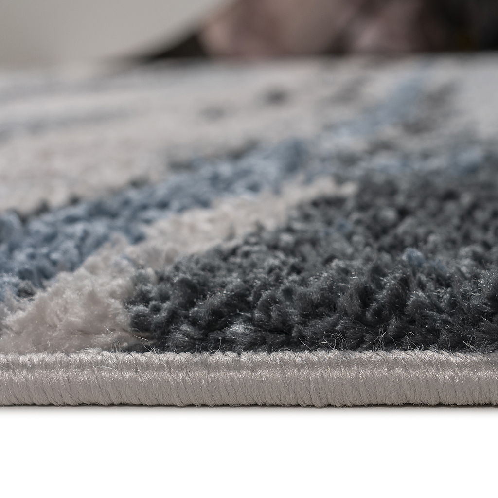 Riley - Watercolor Abstract Stripe Woven 5' x 7' Area Rug - Blue