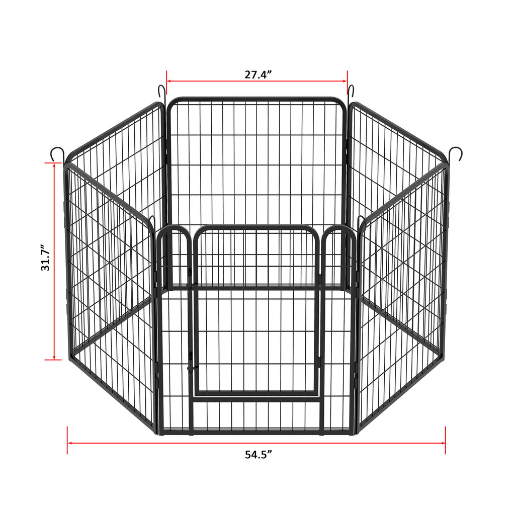 Heavy Duty Metal Playpen With Door, Dog Fence Pet Exercise Pen For Outdoor, Indoor