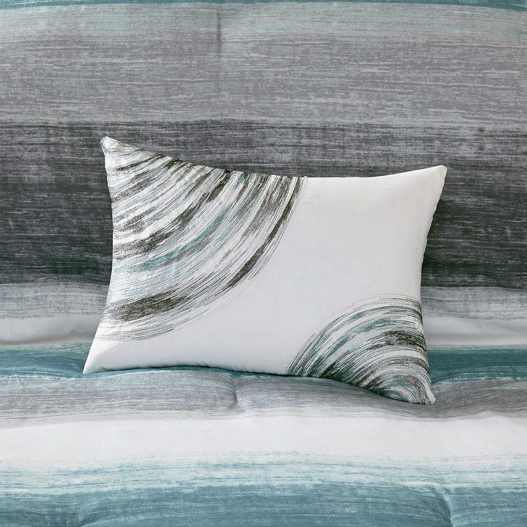 Saben - Twin Complete Comforter And Sheet Set - Aqua